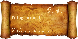 Iring Arnold névjegykártya