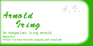 arnold iring business card